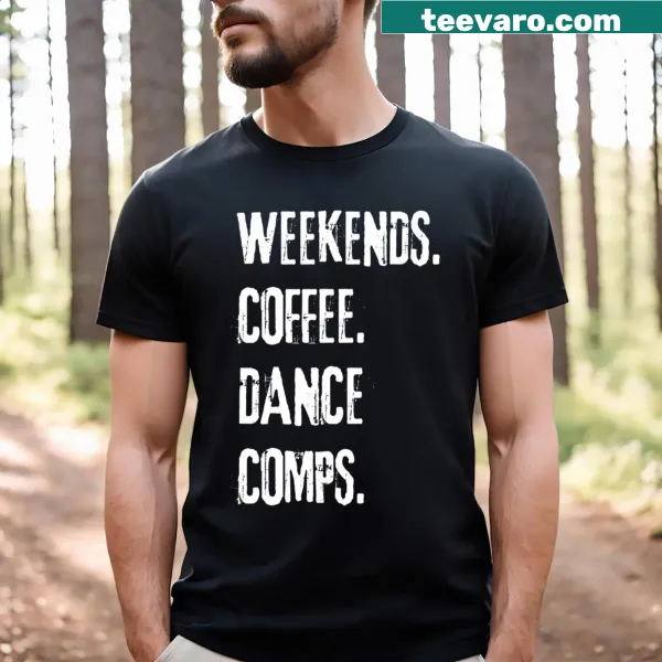 T-shirt featuring coffee and dance themed graphic