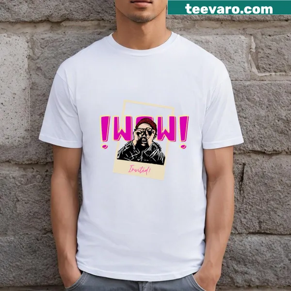 Bold black and pink Beautiful Wow typography t-shirt
