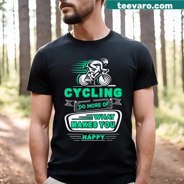 Motivational Cycling t-shirt with bold text encouraging cycling lifestyle