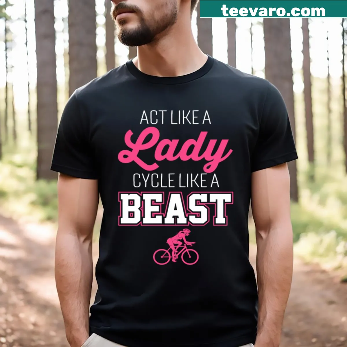 T-shirt with 'Cycling Like A Boss' printed slogan — on a men's t-shirt