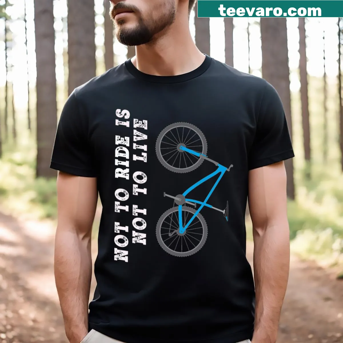 Funny T-shirt for cyclists with a playful cycling message — on a men's t-shirt