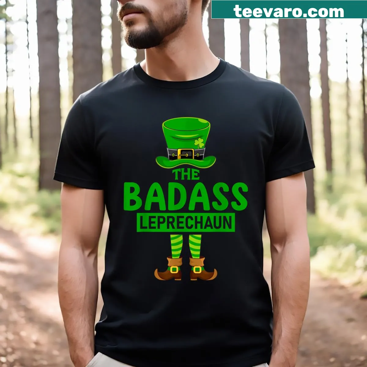 Funny St Patrick's Day T-shirt with Leprechaun message — on a men's t-shirt