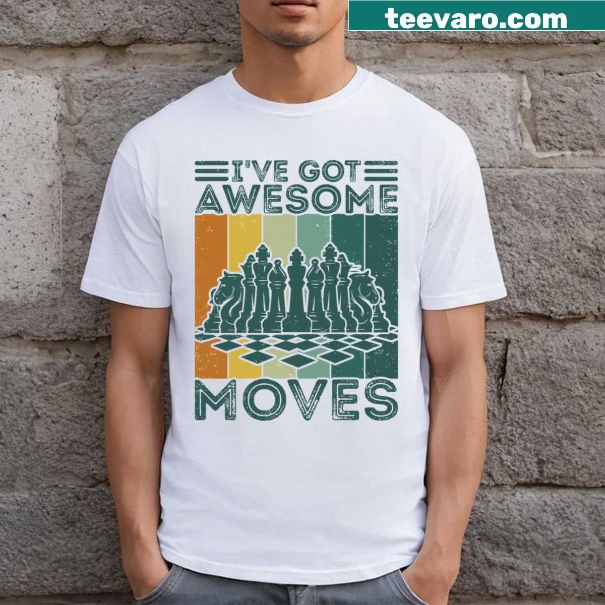 Chess-themed T-shirt with playful graphic for gamers — on a men's t-shirt