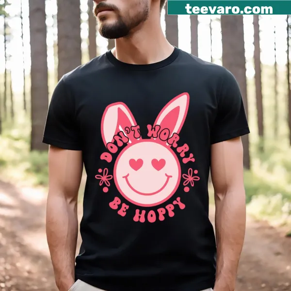 Children's Easter-themed T-shirt with bunnies and festive graphics