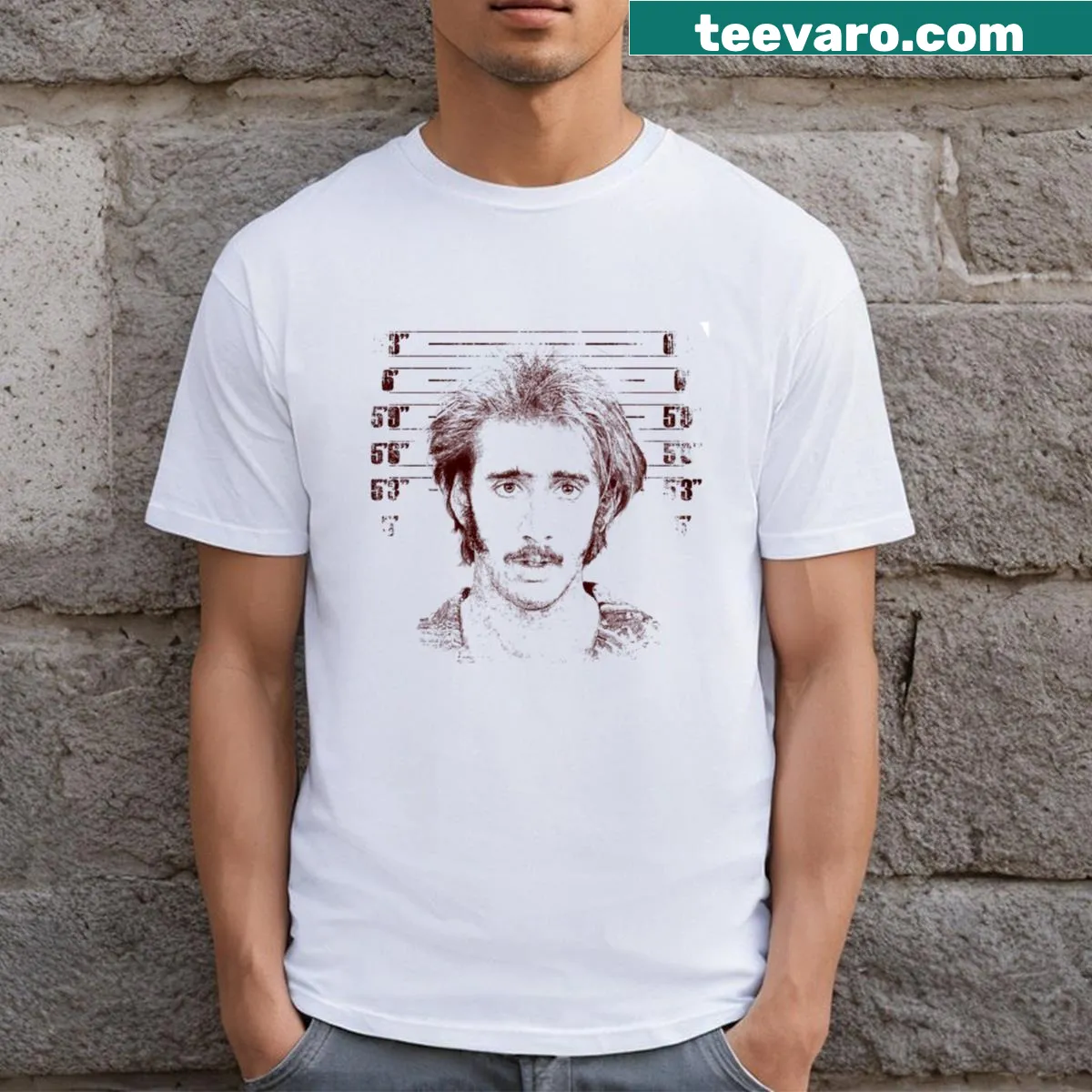 Vintage-inspired t-shirt celebrating Raising Arizona with Nicolas Cage — on a men's t-shirt