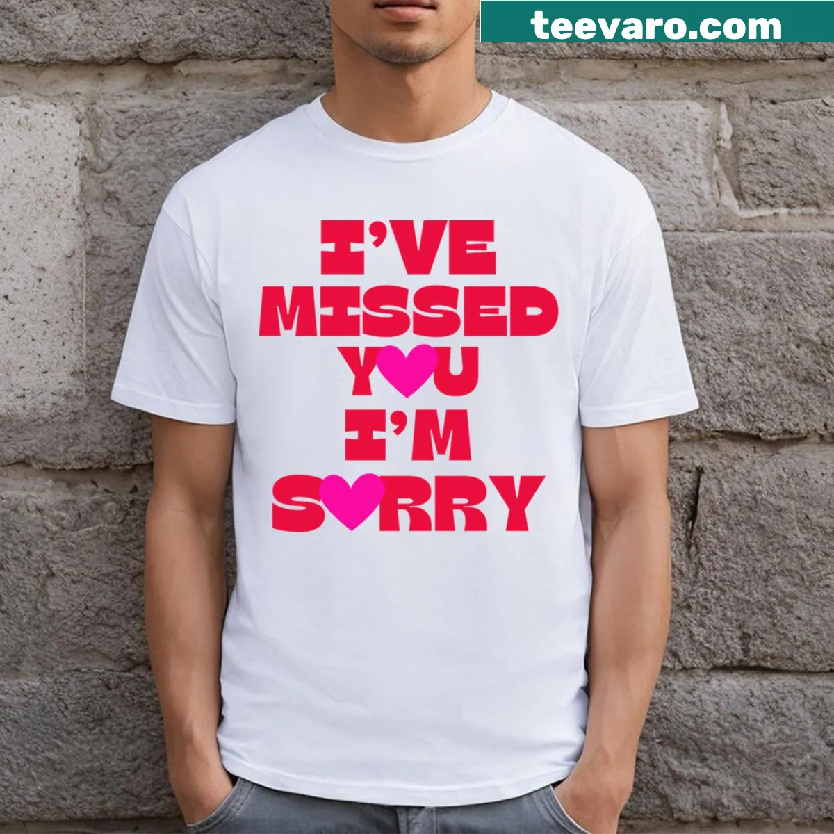 Simple tee with the heartfelt message about missing someone — on a men's t-shirt