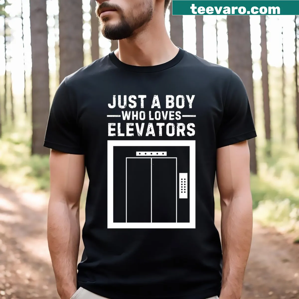 Funny elevator mechanic T-shirt with humorous text — on a men's t-shirt