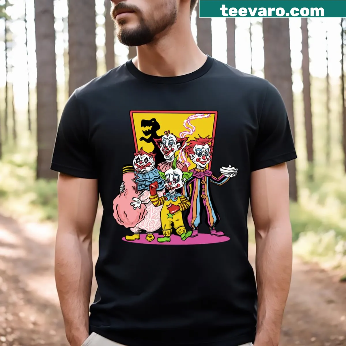 Killer Klowns T-shirt with chilling graphic design — on a men's t-shirt