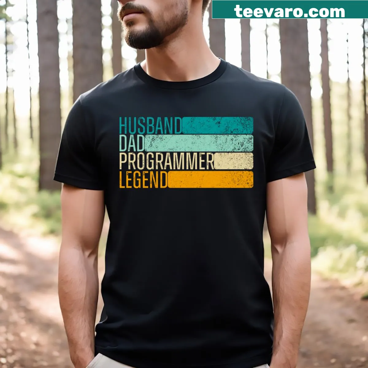 Funny T-shirt for dads featuring programming humor and typography — on a men's t-shirt
