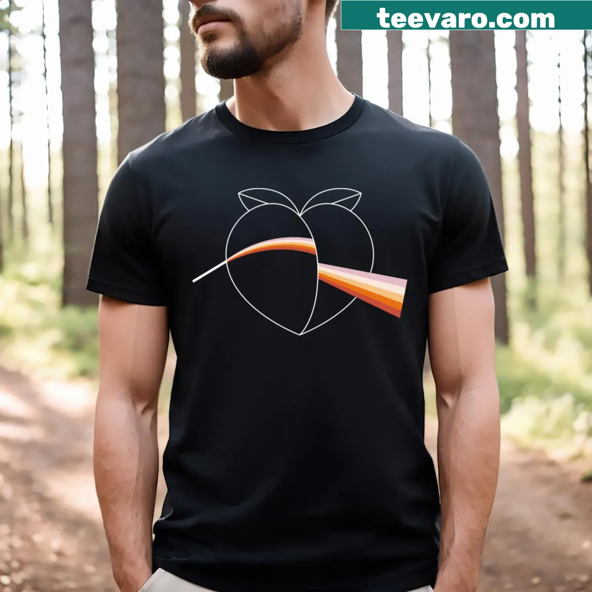 Abstract design T-shirt featuring playful dispersion pattern — on a men's t-shirt