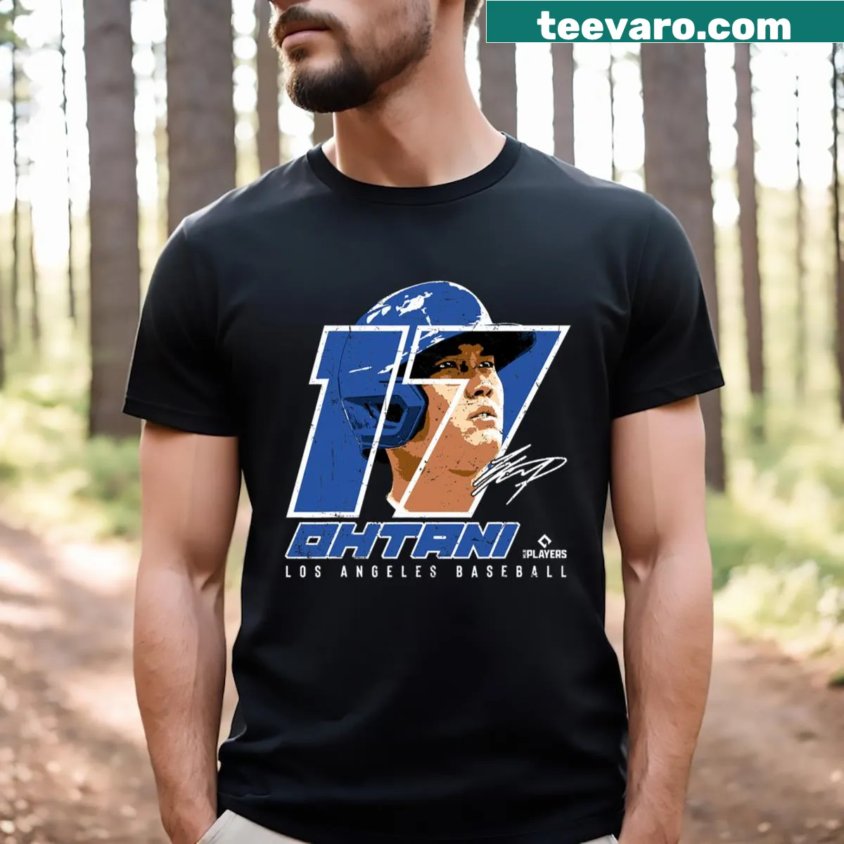 Vintage-style silhouette t-shirt with playful typography — on a men's t-shirt