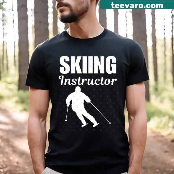 Typography design celebrating skiing on T-shirt