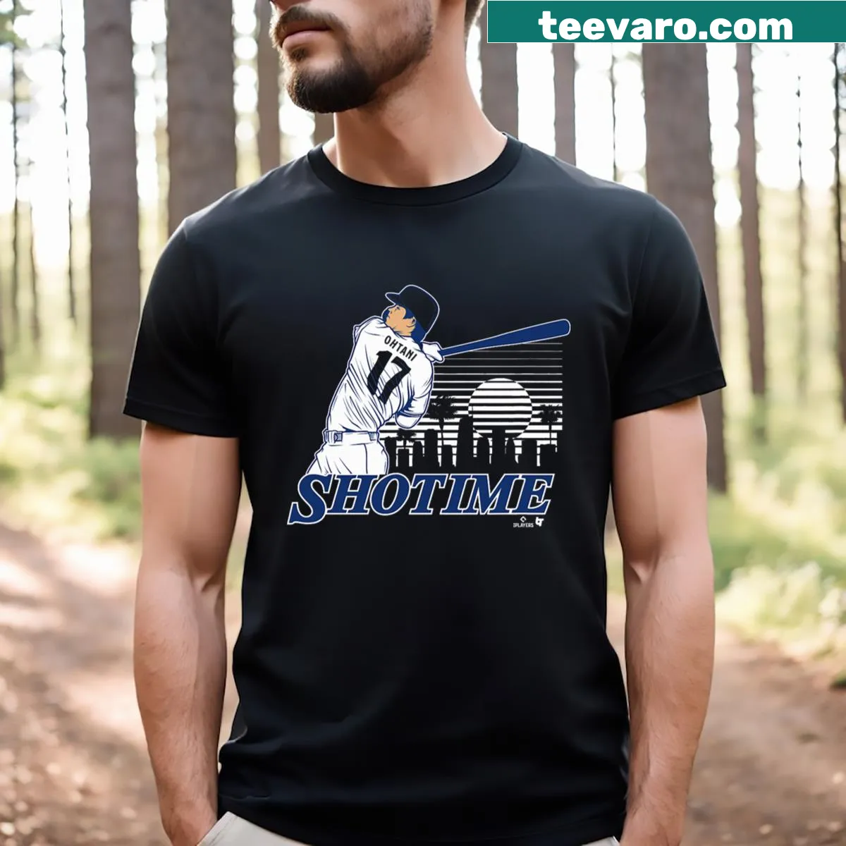 Vintage Skyline Angeles baseball T-shirt with distressed look — on a men's t-shirt