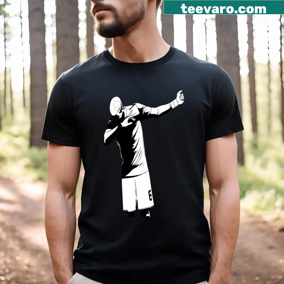 Youthful soccer-themed t-shirt with Paul Pogba graphic — on a men's t-shirt