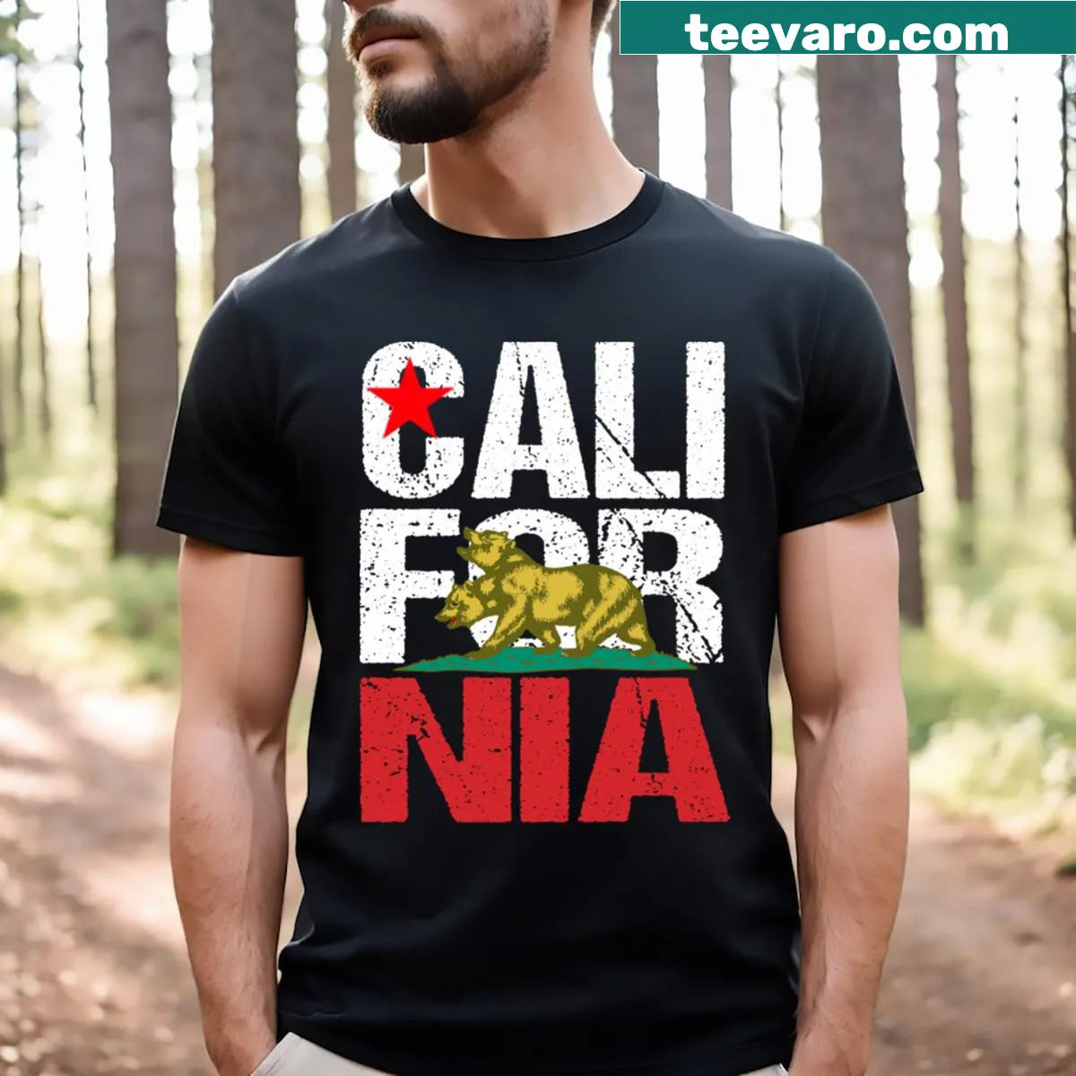Illustration of a black bear representing nature and wilderness — on a men's t-shirt