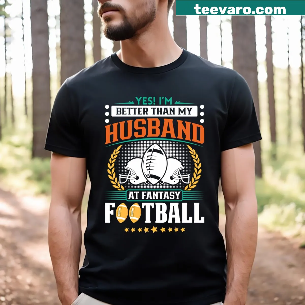 Humorous fantasy football graphic t-shirt for proud fans — on a men's t-shirt