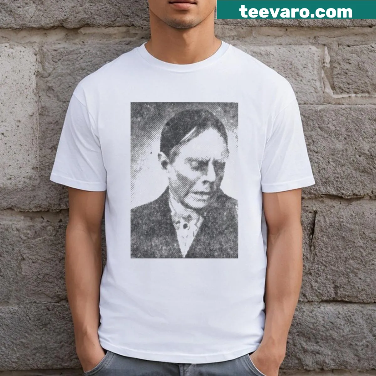 Faded photo design t-shirt with a vintage aesthetic — on a men's t-shirt