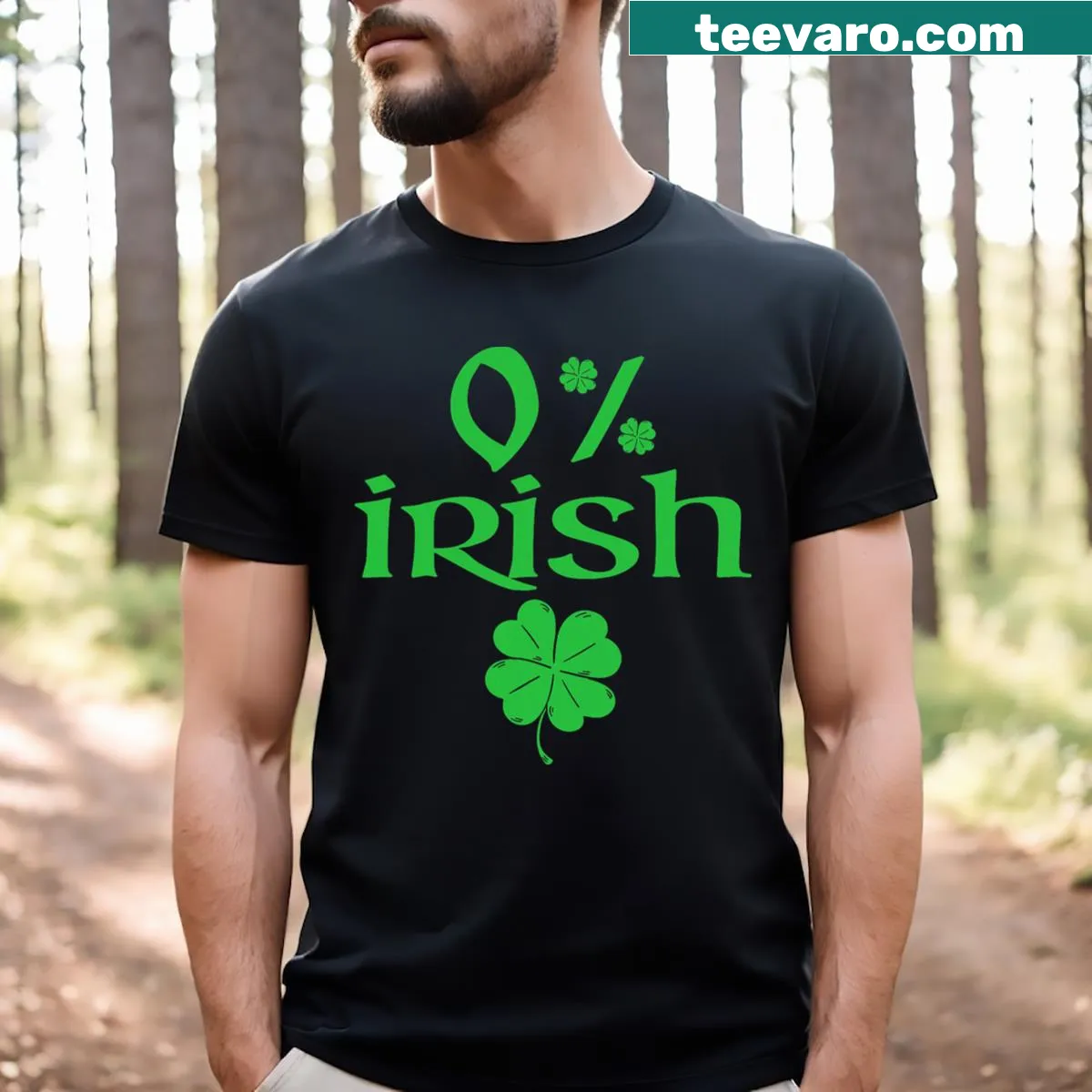 0 Irish T-shirt with shamrock design for St. Patrick's Day — on a men's t-shirt