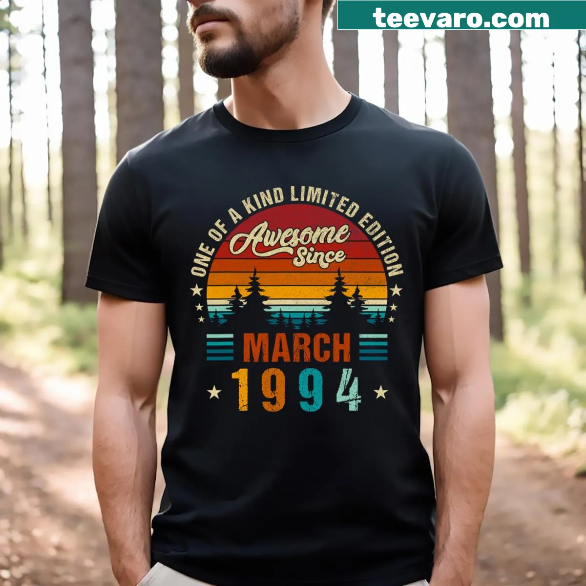 Vintage March 1994 birthday shirt for men celebrating 30 years — on a men's t-shirt