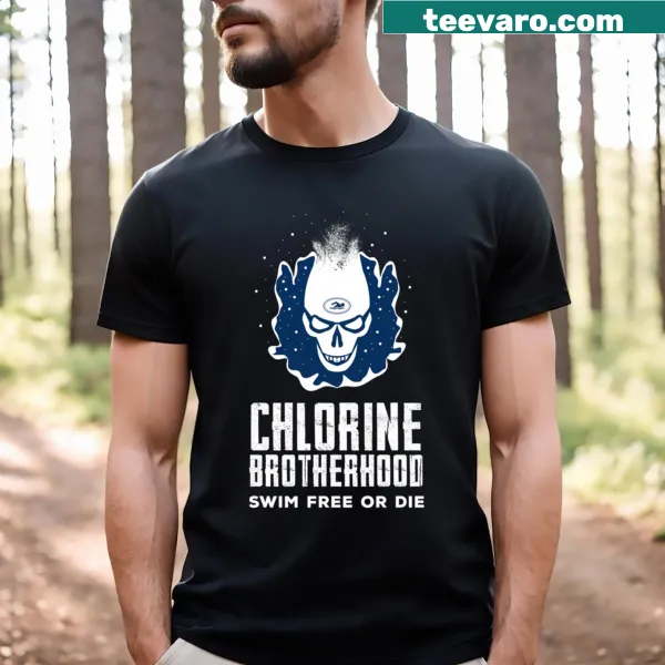 Bold T-shirt with Swim Free Or Die phrase for swimming enthusiasts