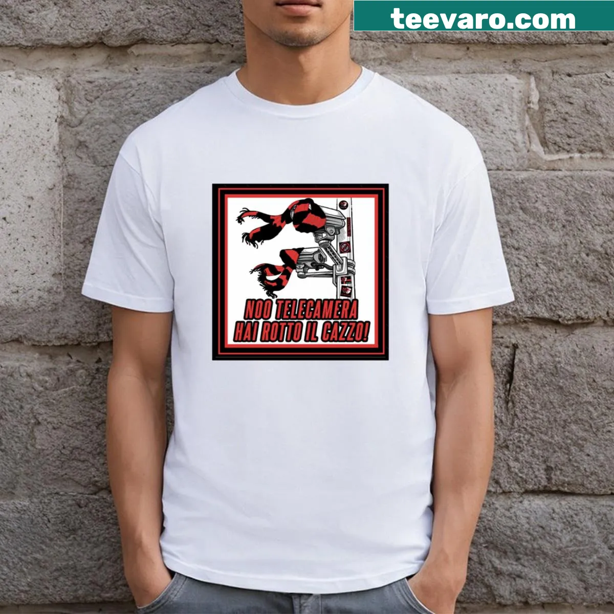 Curva Sud typography T-shirt celebrating Milan football culture — on a men's t-shirt