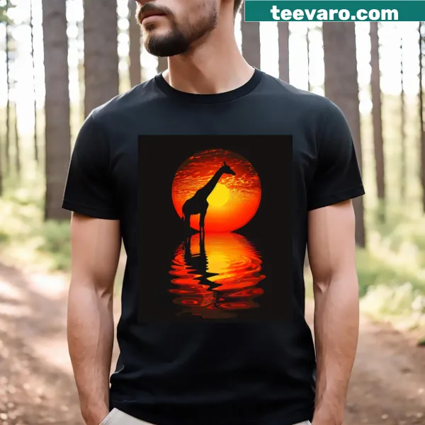 Cute giraffe character design on a T-shirt