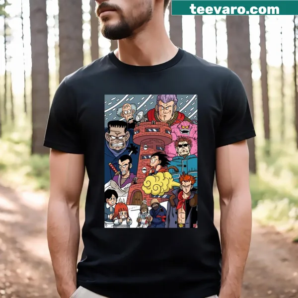 Silhouette graphic T-shirt inspired by the Red Ribbon Saga