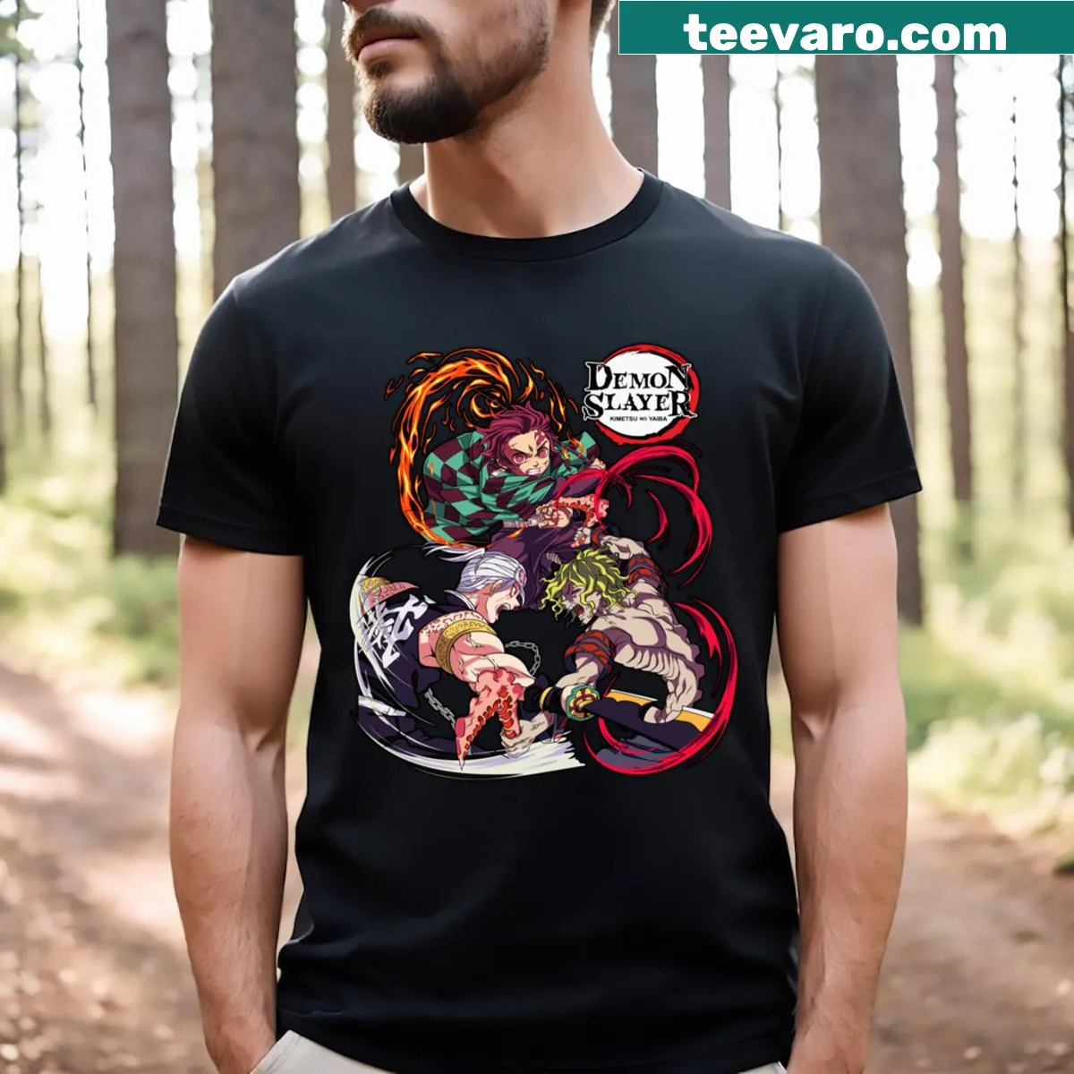 Simple graphic Demon Slayer T-shirt. — on a men's t-shirt