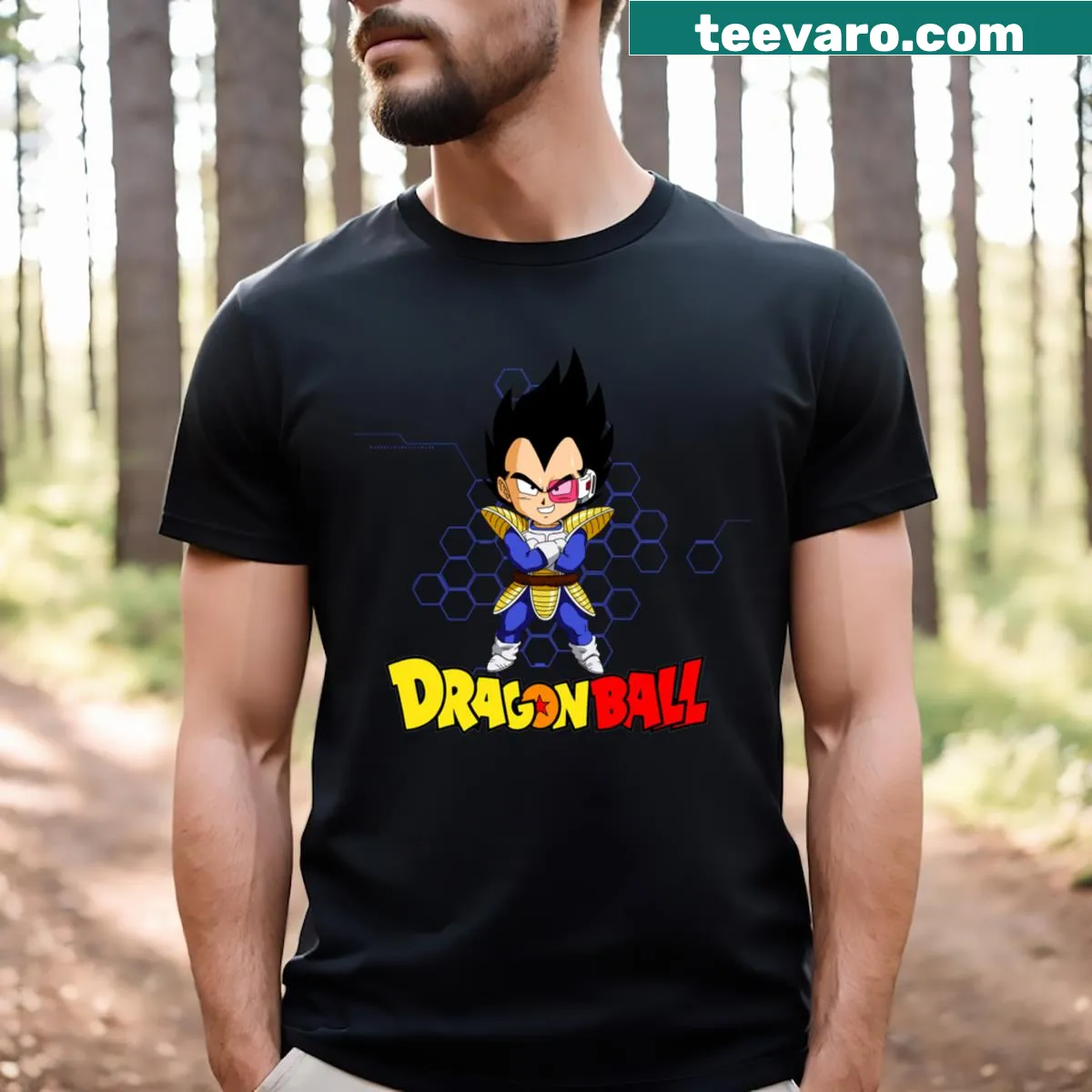 Classic Dragon Ball t-shirt featuring iconic anime elements — on a men's t-shirt