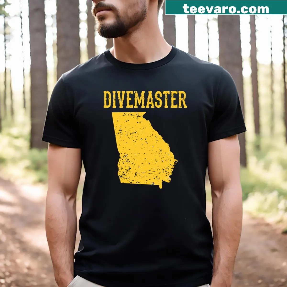 Dive flag graphic with humorous text for scuba diving instructors — on a men's t-shirt