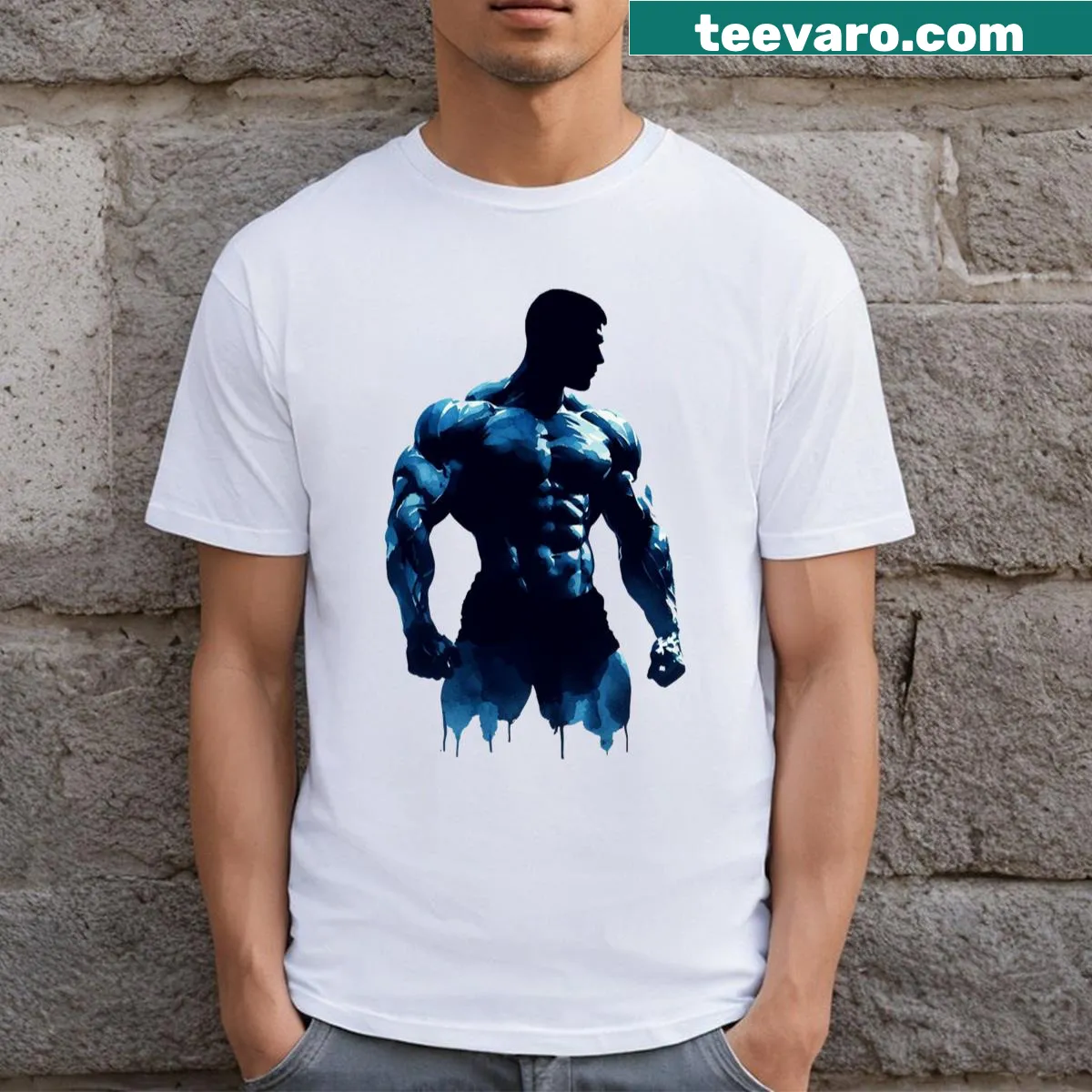 Motivational Gym T-shirt design — on a men's t-shirt