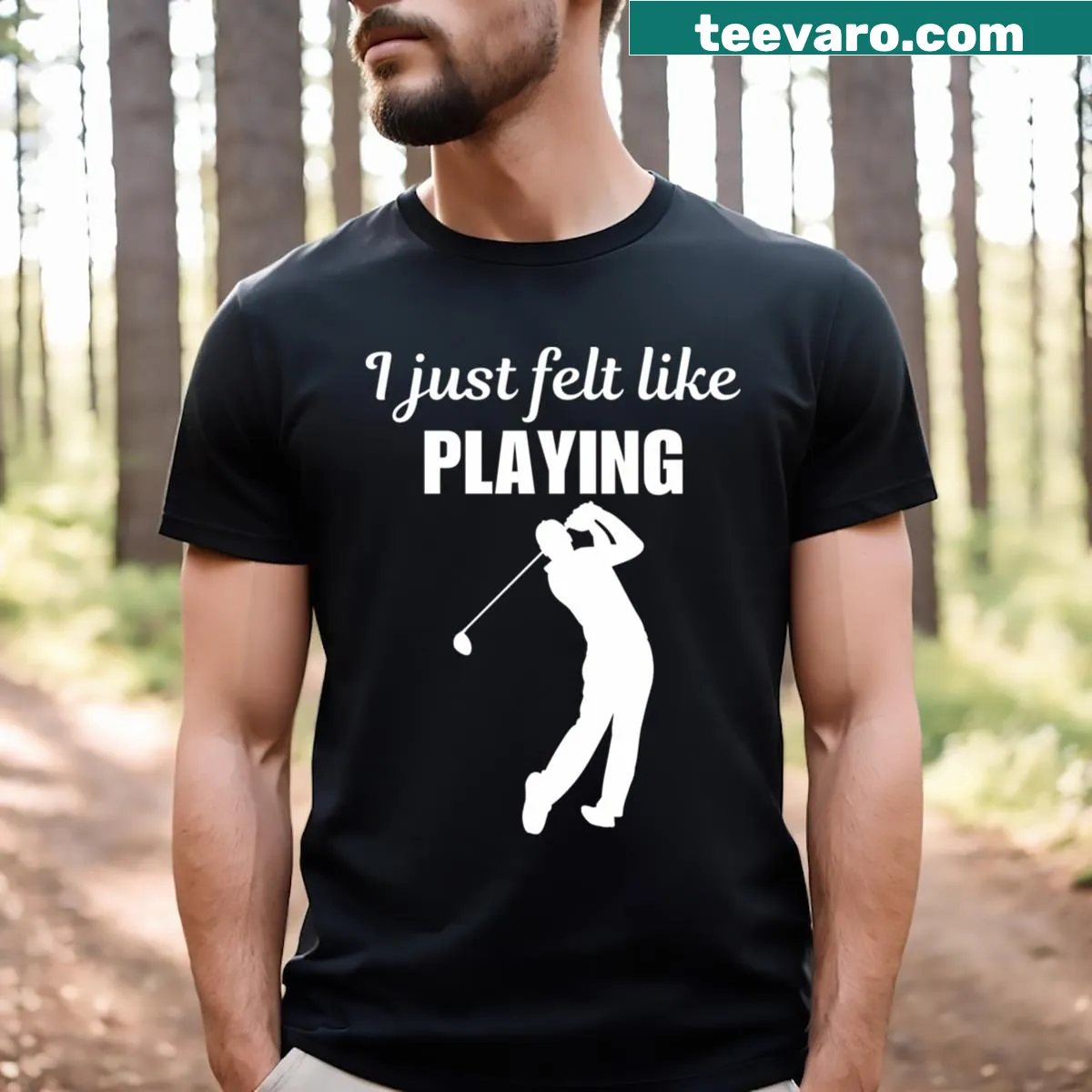 Funny golf quote t-shirt with playful typography — on a men's t-shirt