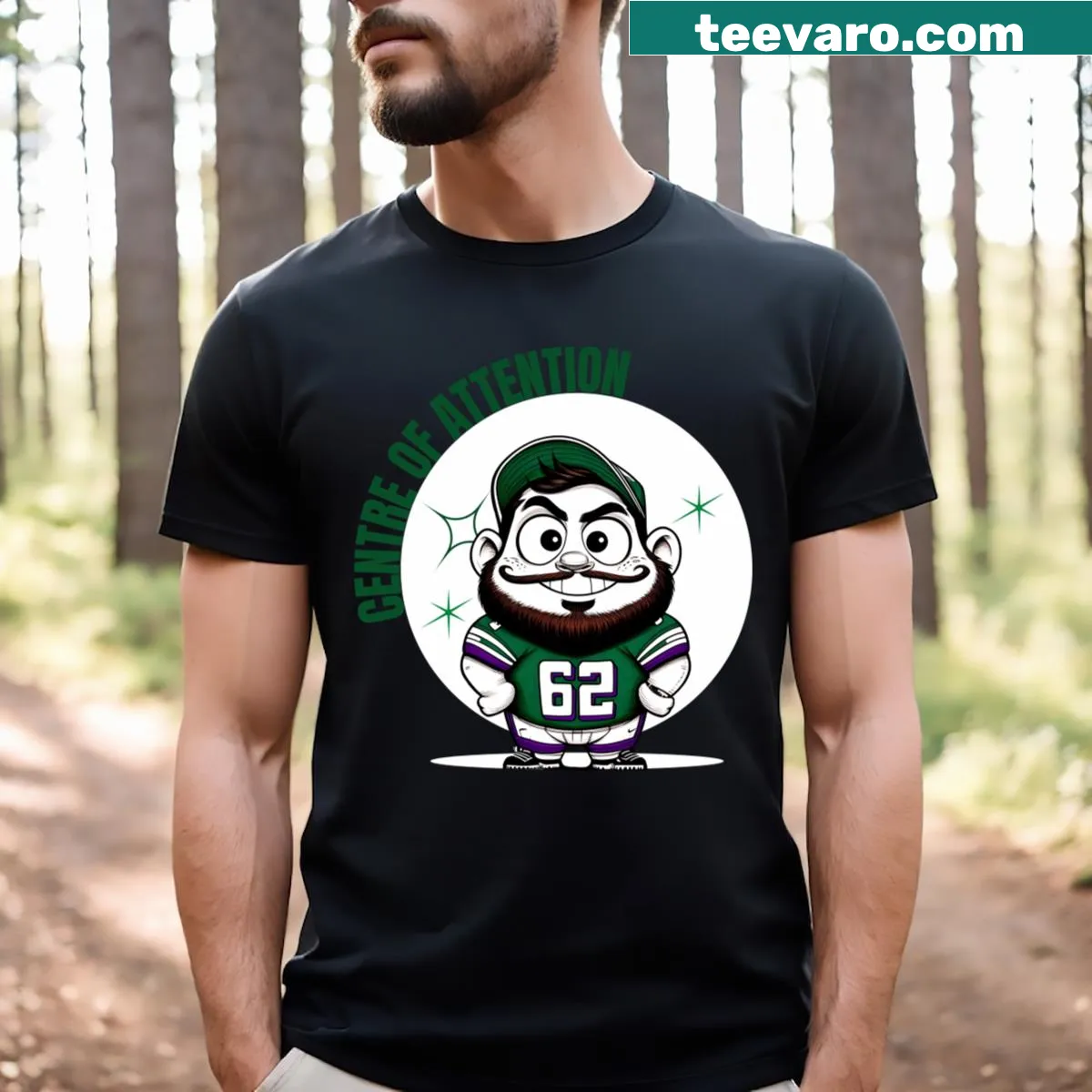 Jason Kelce 'Centre Of Attention' t-shirt for fans — on a men's t-shirt