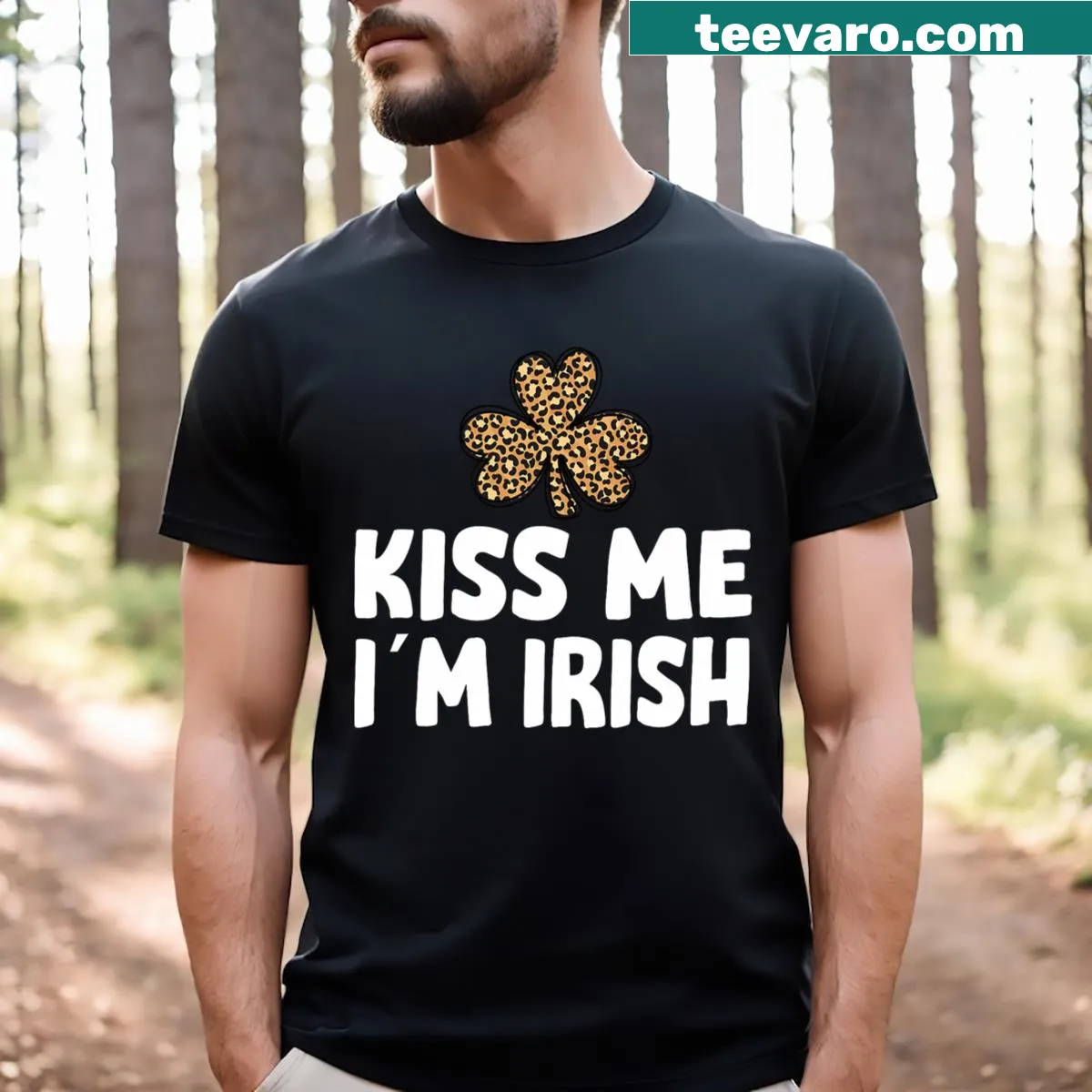 T-shirt saying 'Kiss Me I'm Irish' for St. Patrick's Day celebration — on a men's t-shirt