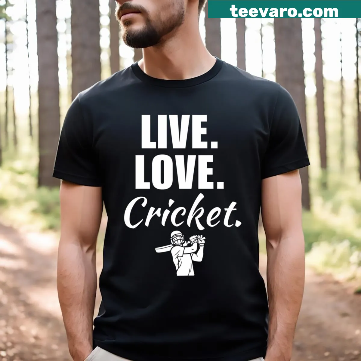 Humorous cricket-themed quote on t-shirt — on a men's t-shirt