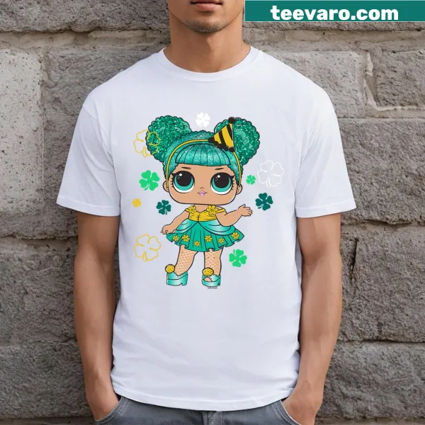St. Patrick's Day t-shirt featuring LOL Surprise Emerald Babe Doll logo
