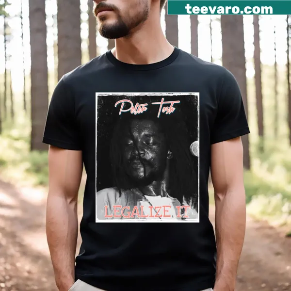 Peter Tosh Legalize It T-shirt with bold typography promoting cannabis advocacy