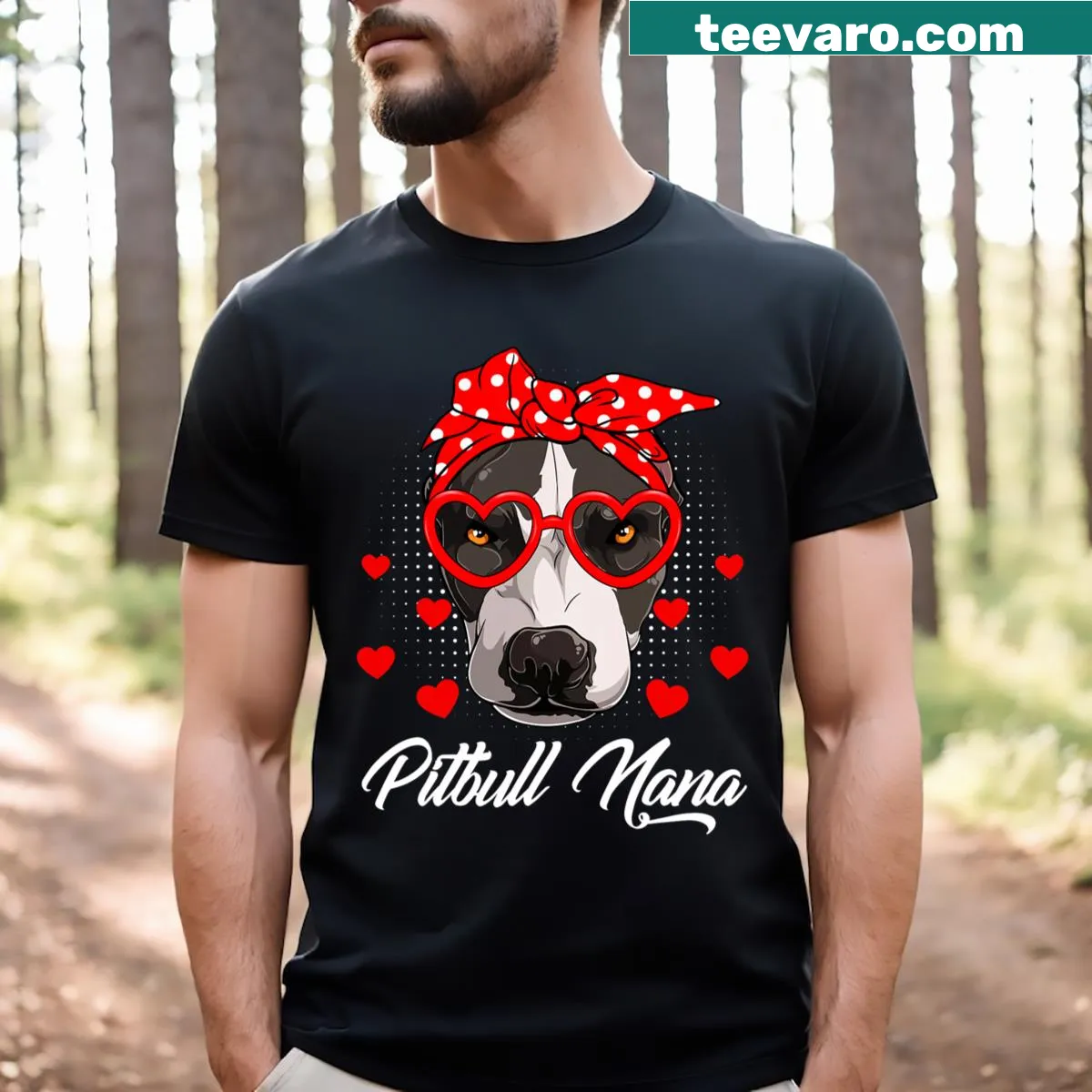 Cute dog-themed Mother's Day T-shirt for pitbull lovers — on a men's t-shirt