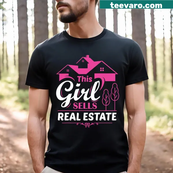 Artistic design for real estate agents on a t-shirt
