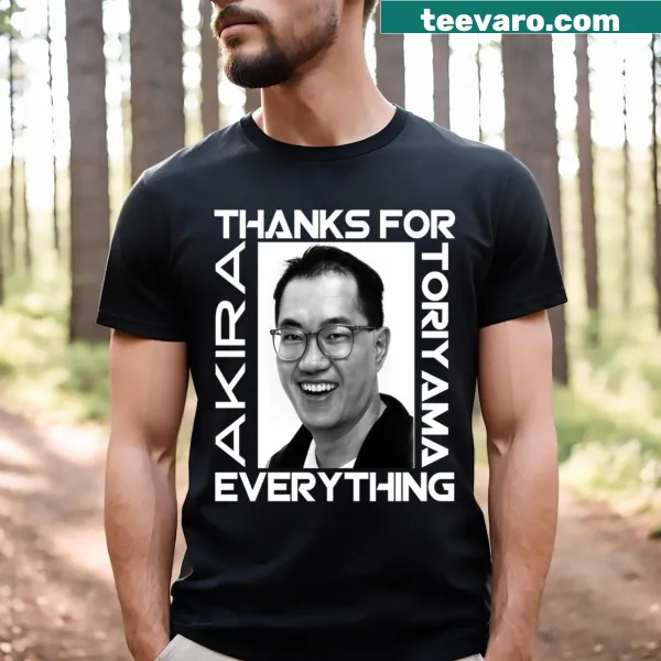 T-shirt featuring a tribute to Akira Toriyama's work