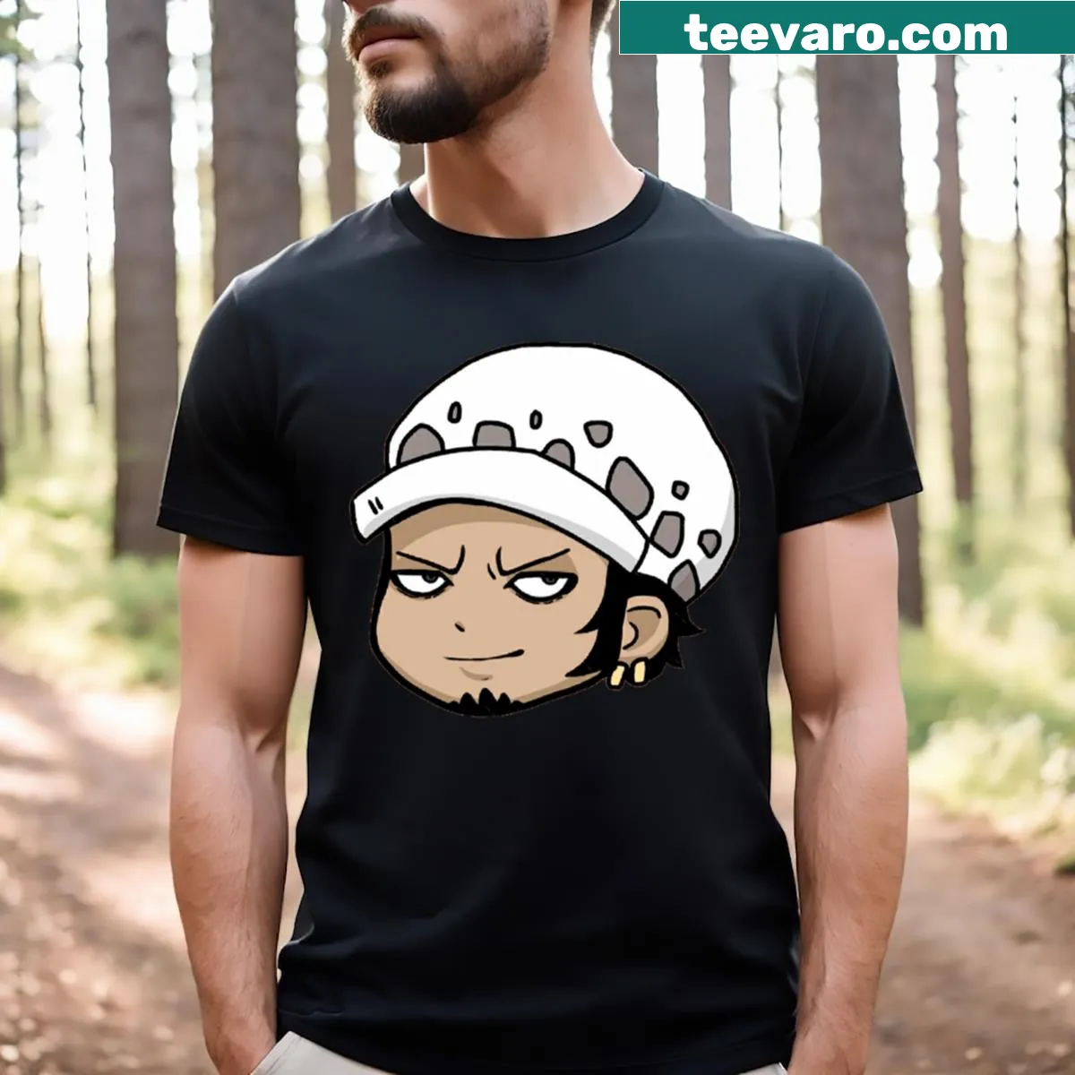 T-shirt featuring Trafalgar D. Water Law from One Piece — on a men's t-shirt