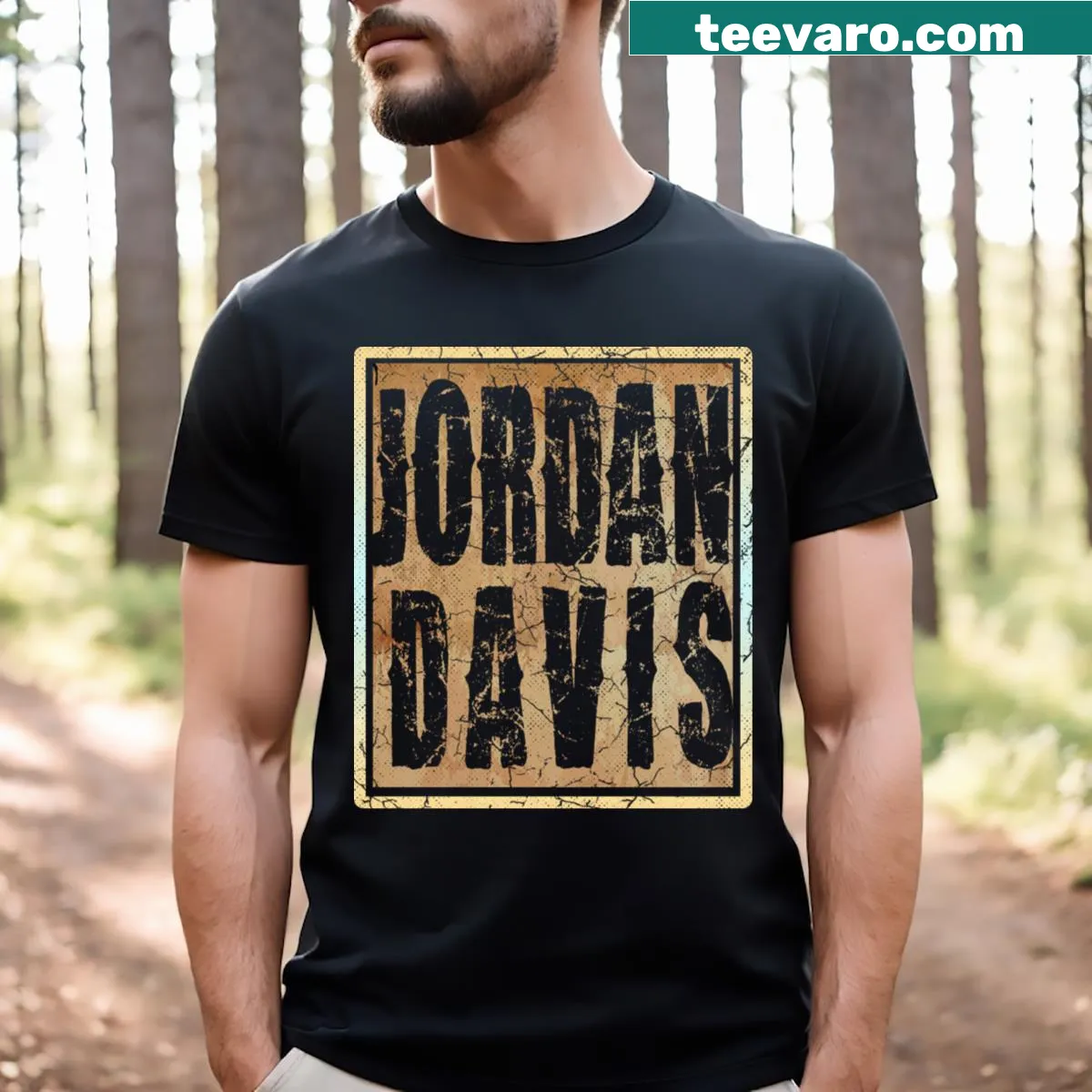 Artistic T-shirt featuring playful drawings inspired by Jordan Davison — on a men's t-shirt