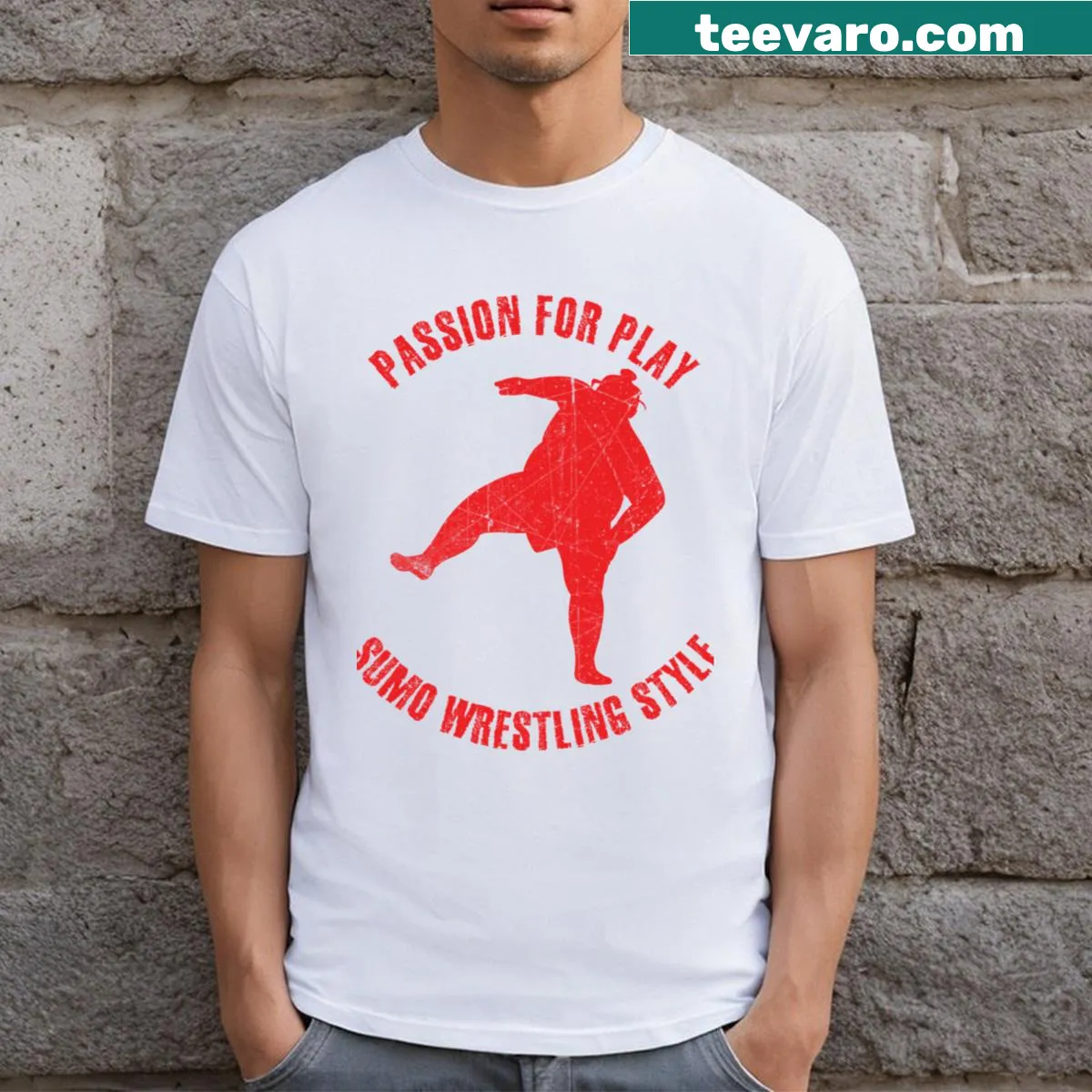 Silhouette of a sumo wrestler on a T-shirt. — on a men's t-shirt