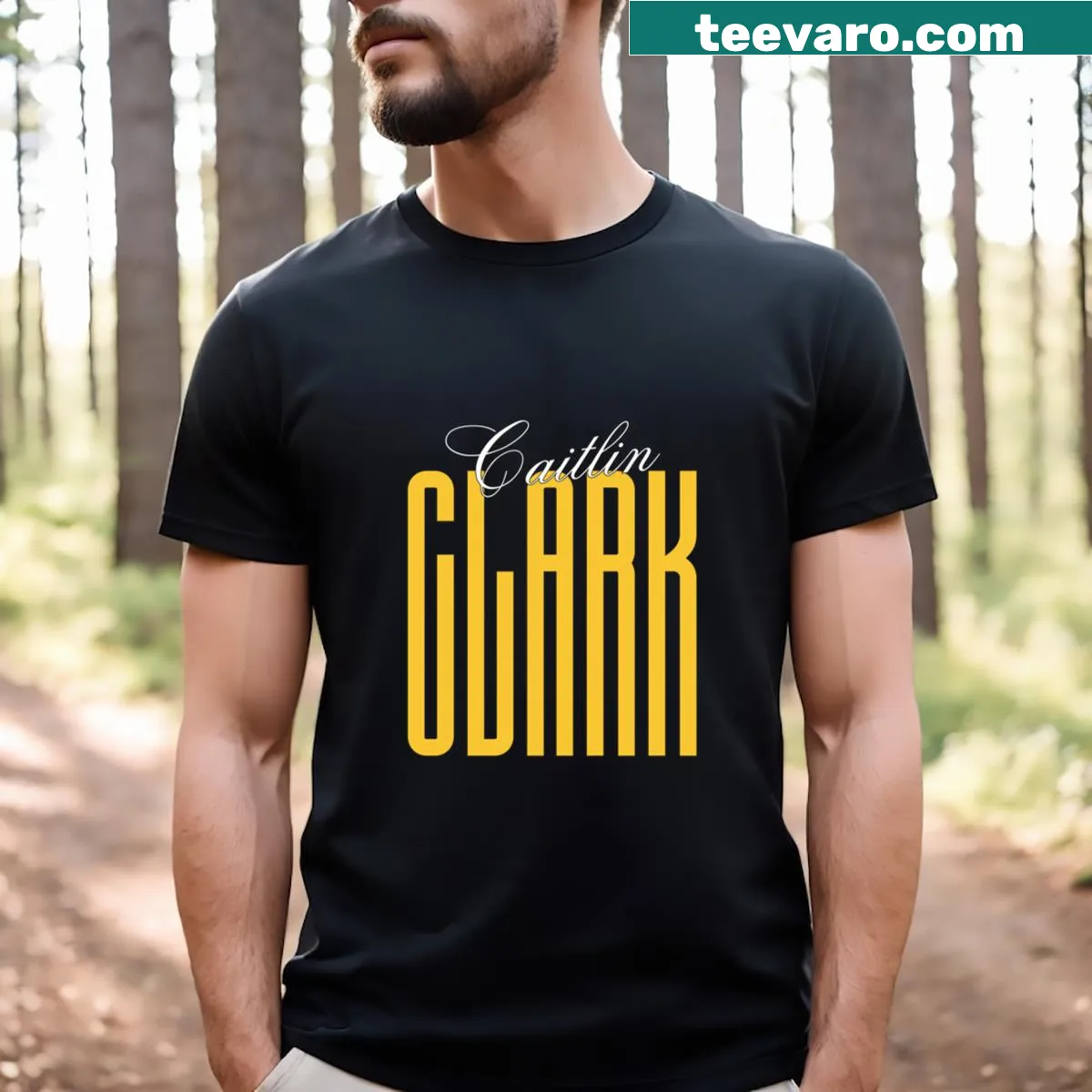 Caitlin Clark themed T-shirt with the text: From The Logo — on a men's t-shirt