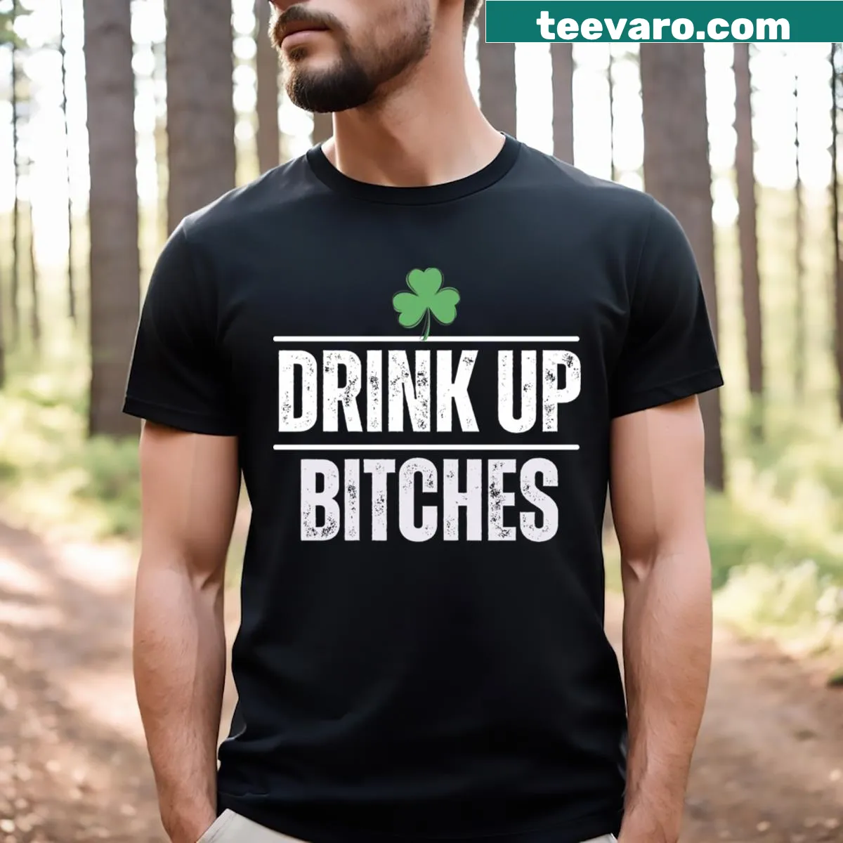 Funny St. Patrick's Day shirt with bold text — on a men's t-shirt
