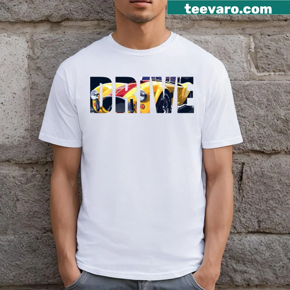 Vintage-inspired graphic t-shirt celebrating classic cars and driving — on a men's t-shirt