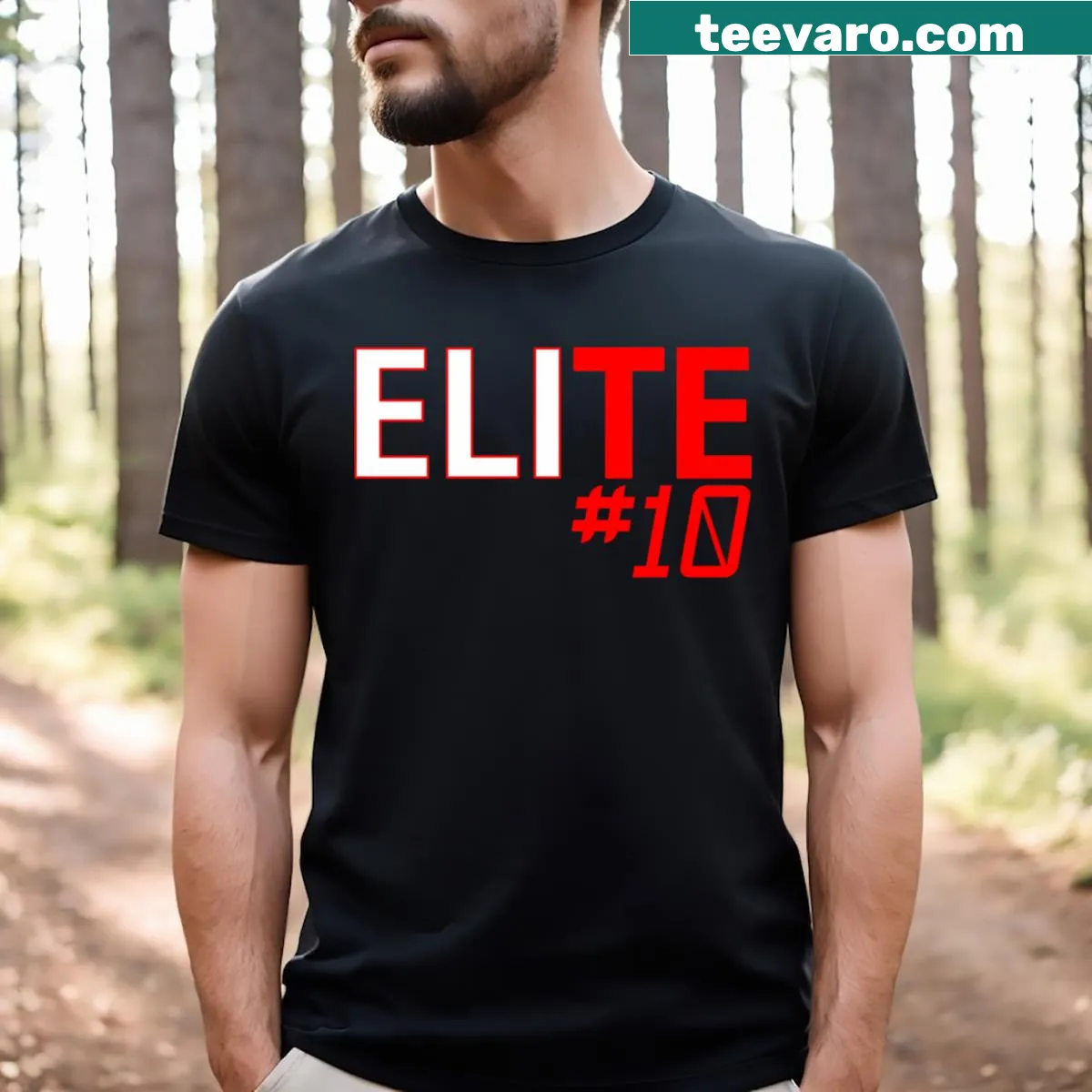 Eli Manning Giants shirt featuring his number 10 — on a men's t-shirt