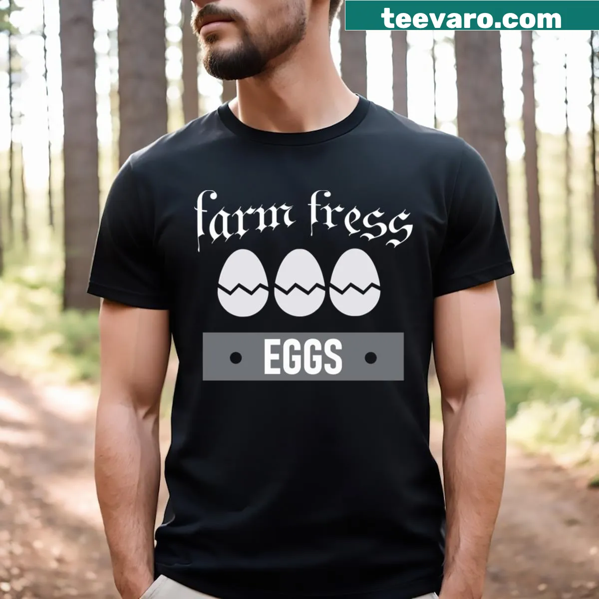 T-shirt featuring a charming design of farm-fresh eggs — on a men's t-shirt