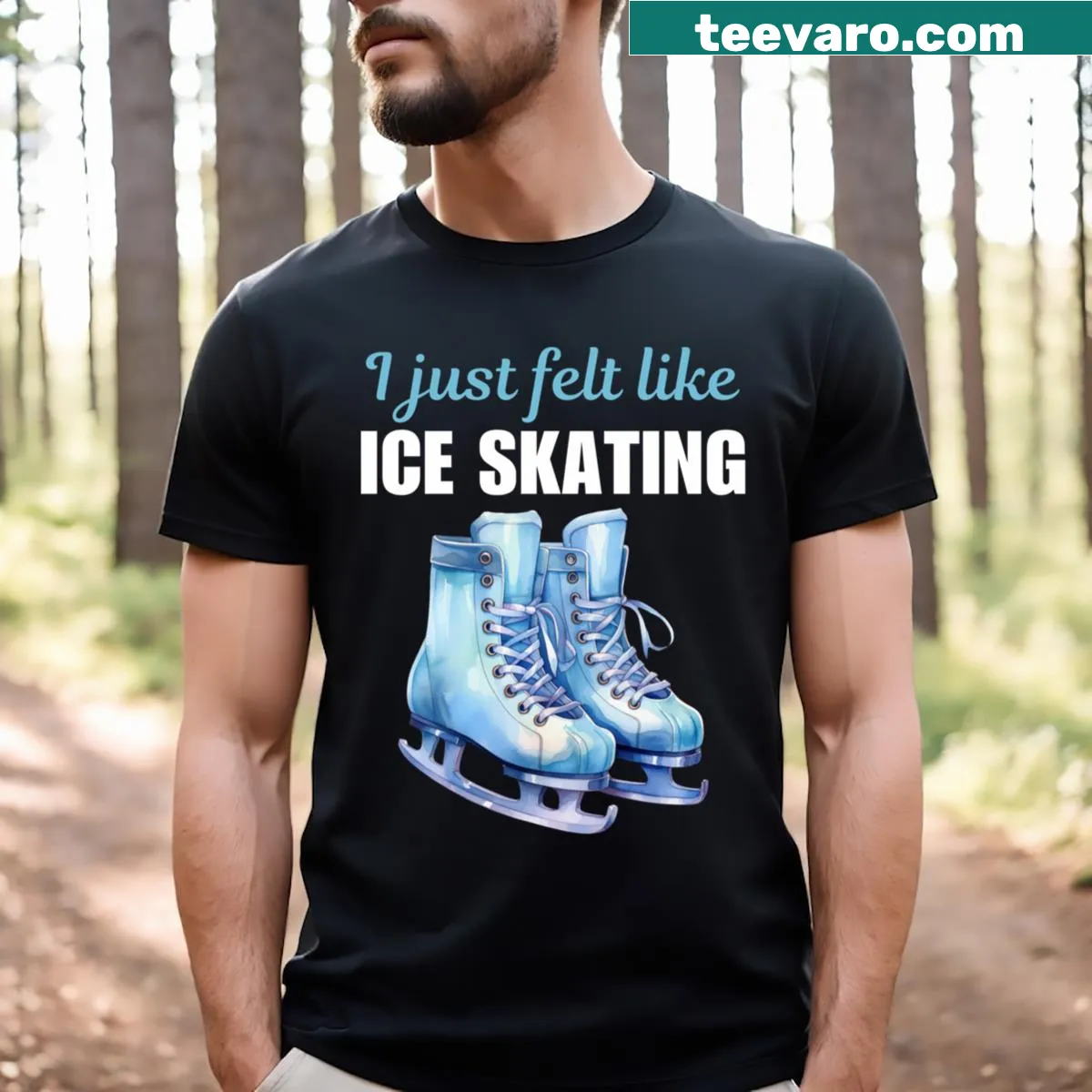 Funny ice skating t-shirt with a humorous quote — on a men's t-shirt