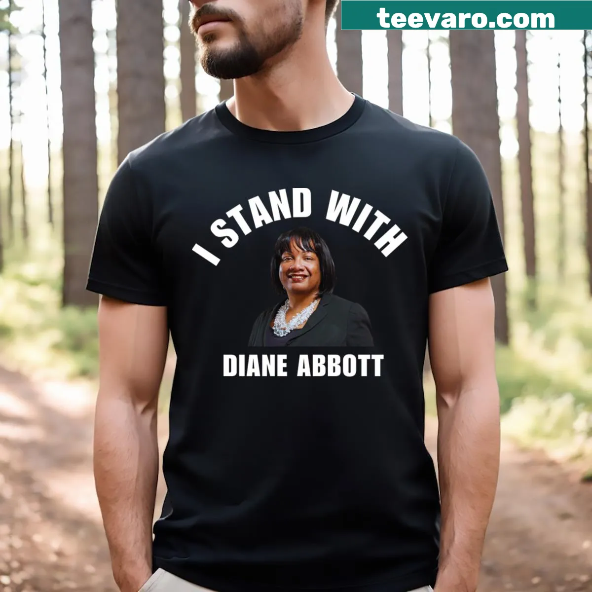 Supportive T-shirt with a bold statement for Diane Abbott — on a men's t-shirt